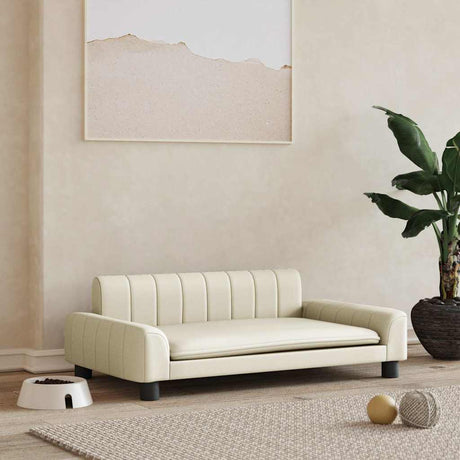 Vidaxl hondenmand 90x53x30 cm kunstleer crèmekleurig
