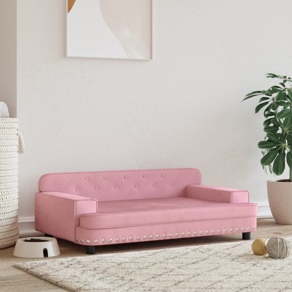 VidaXL Hondenmand 90x53x30 cm fluweel roze