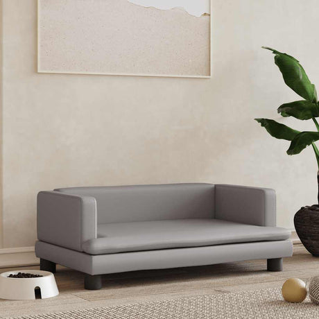 Vidaxl hondenmand 80x45x30 cm kunstleer grijs