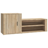 Vidaxl schoenenkast 130x35x54 cm bewerkt hout sonoma eikenkleurig