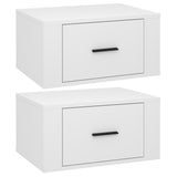 Vidaxl nachtkastjes 2 st wandgemonteerd 50x36x25 cm hoogglans wit