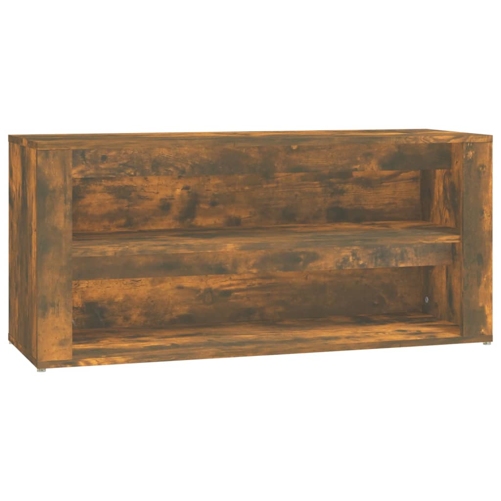 Vidaxl schoenenrek 100x35x45 cm bewerkt hout gerookt eikenkleurig