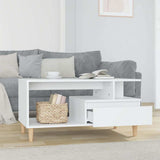 Vidaxl salontafel 90x49x45 cm bewerkt hout hoogglans wit