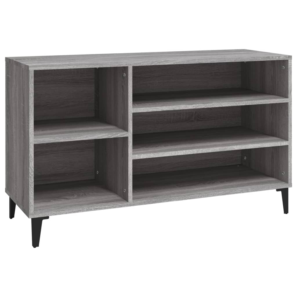 Vidaxl schoenenkast 102x36x60 cm bewerkt hout sonoma grijs