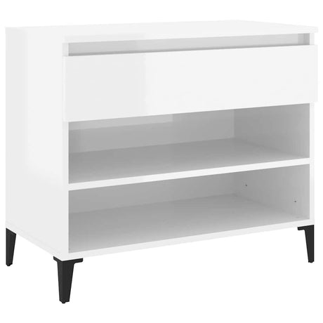 Vidaxl schoenenkast 70x36x60 cm bewerkt hout hoogglans wit
