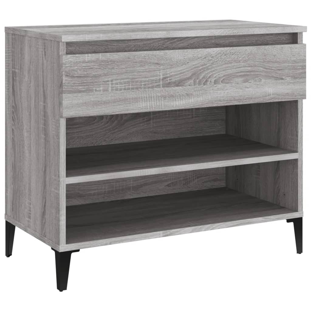 Vidaxl schoenenkast 70x36x60 cm bewerkt hout sonoma grijs