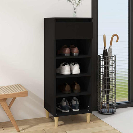 Vidaxl schoenenkast 40x36x105 cm bewerkt hout zwart