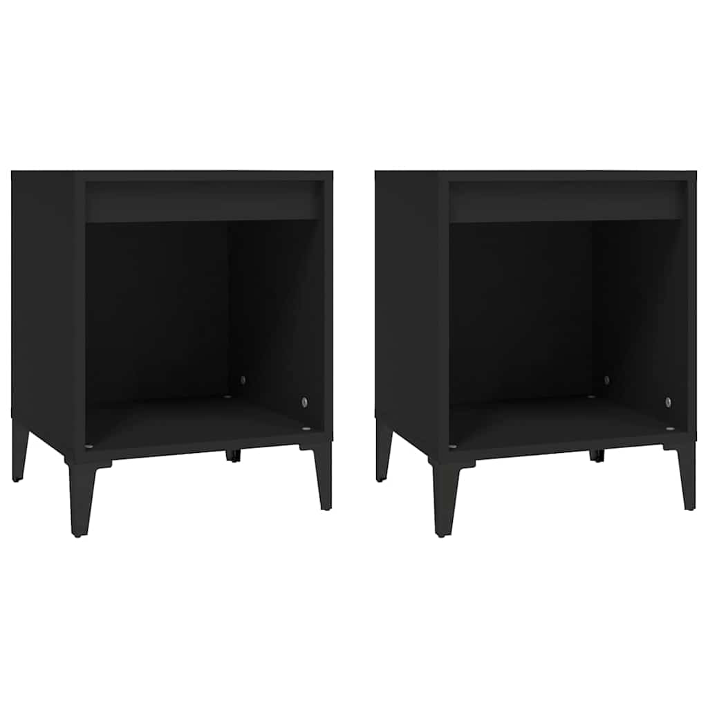 Vidaxl nachtkastjes 2 st 40x35x50 cm zwart