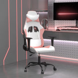 Vidaxl gamestoel kunstleer wit en roze