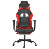 Vidaxl gamestoel met voetensteun kunstleer zwart en rood