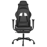 Vidaxl gamestoel met voetensteun kunstleer zwart