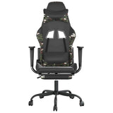 Vidaxl gamestoel met voetensteun kunstleer zwart en camouflage