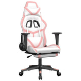 Vidaxl gamestoel met voetensteun kunstleer wit en roze