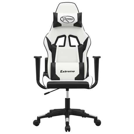 Vidaxl gamestoel kunstleer wit en zwart