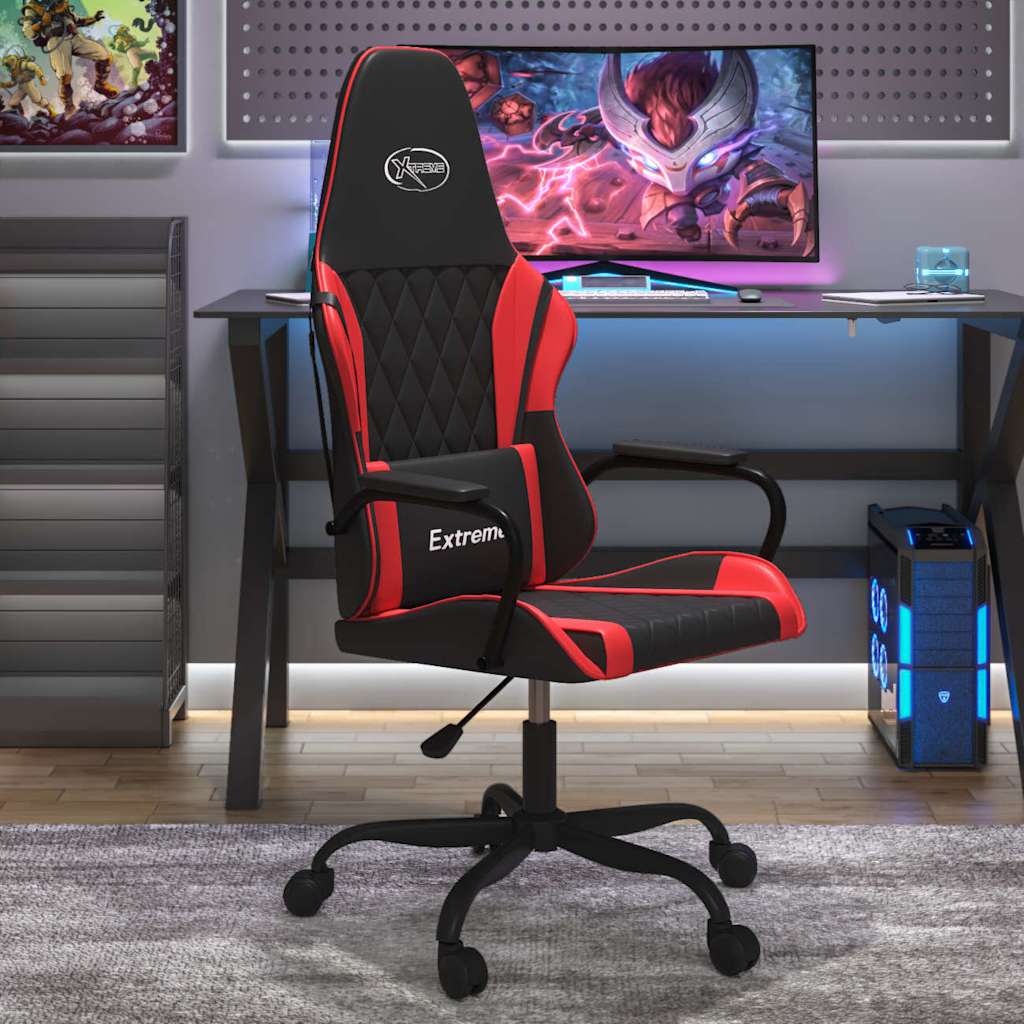 Vidaxl gamestoel kunstleer zwart en rood