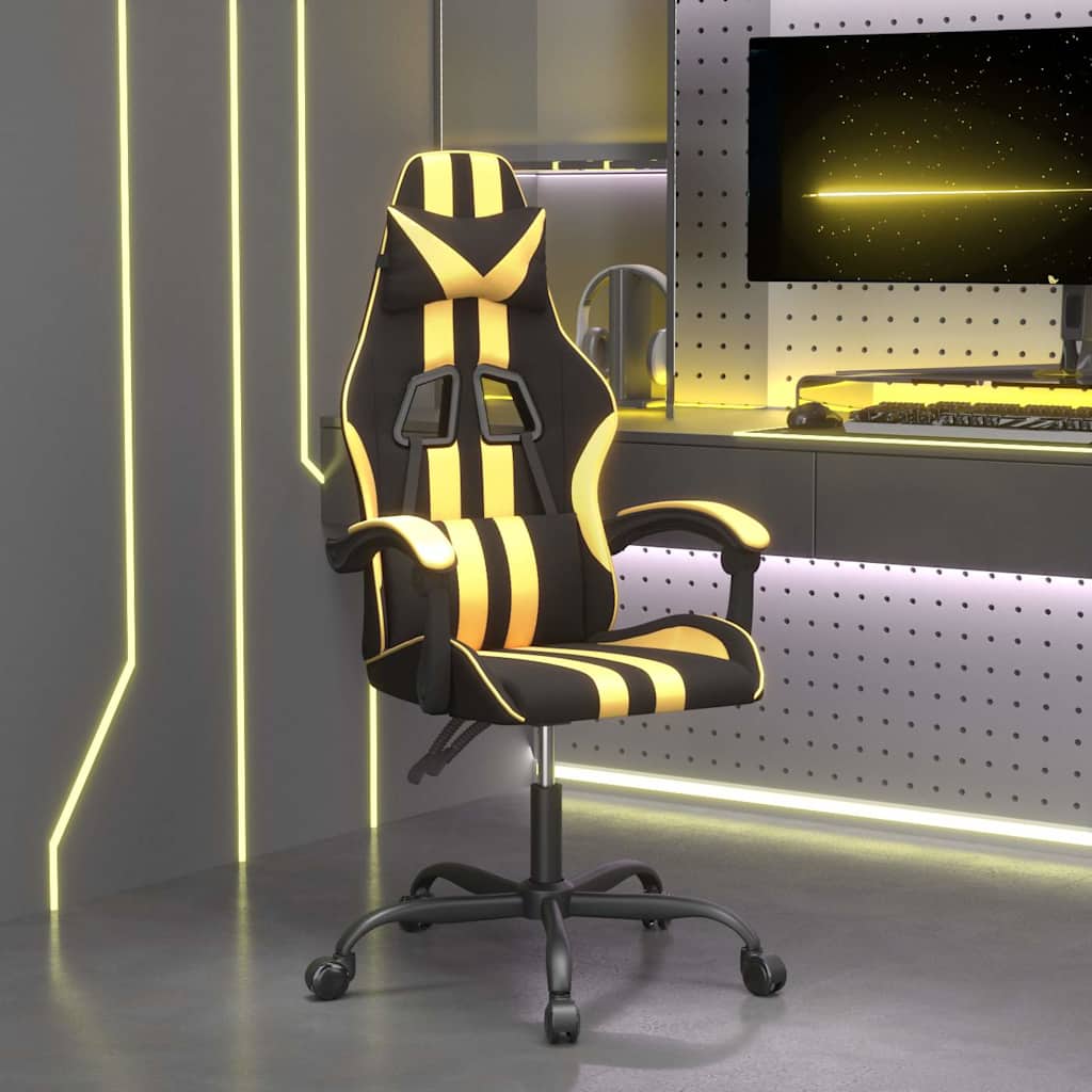 Vidaxl gamestoel kunstleer zwart en goud