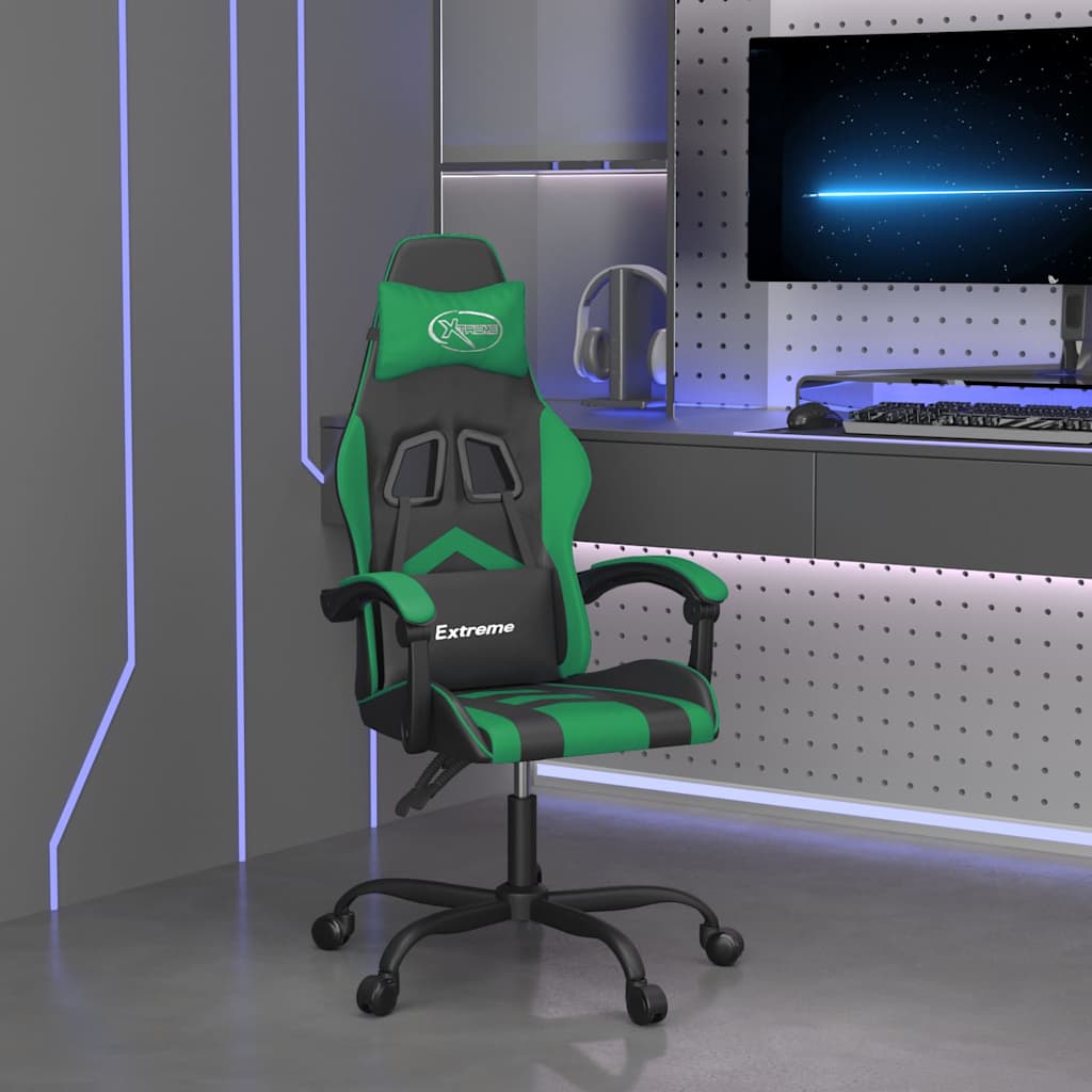 Vidaxl gamestoel kunstleer zwart en groen