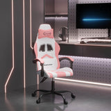 Vidaxl gamestoel kunstleer wit en roze