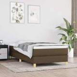 Vidaxl boxspring bed 100x200 cm stof donkerbruin