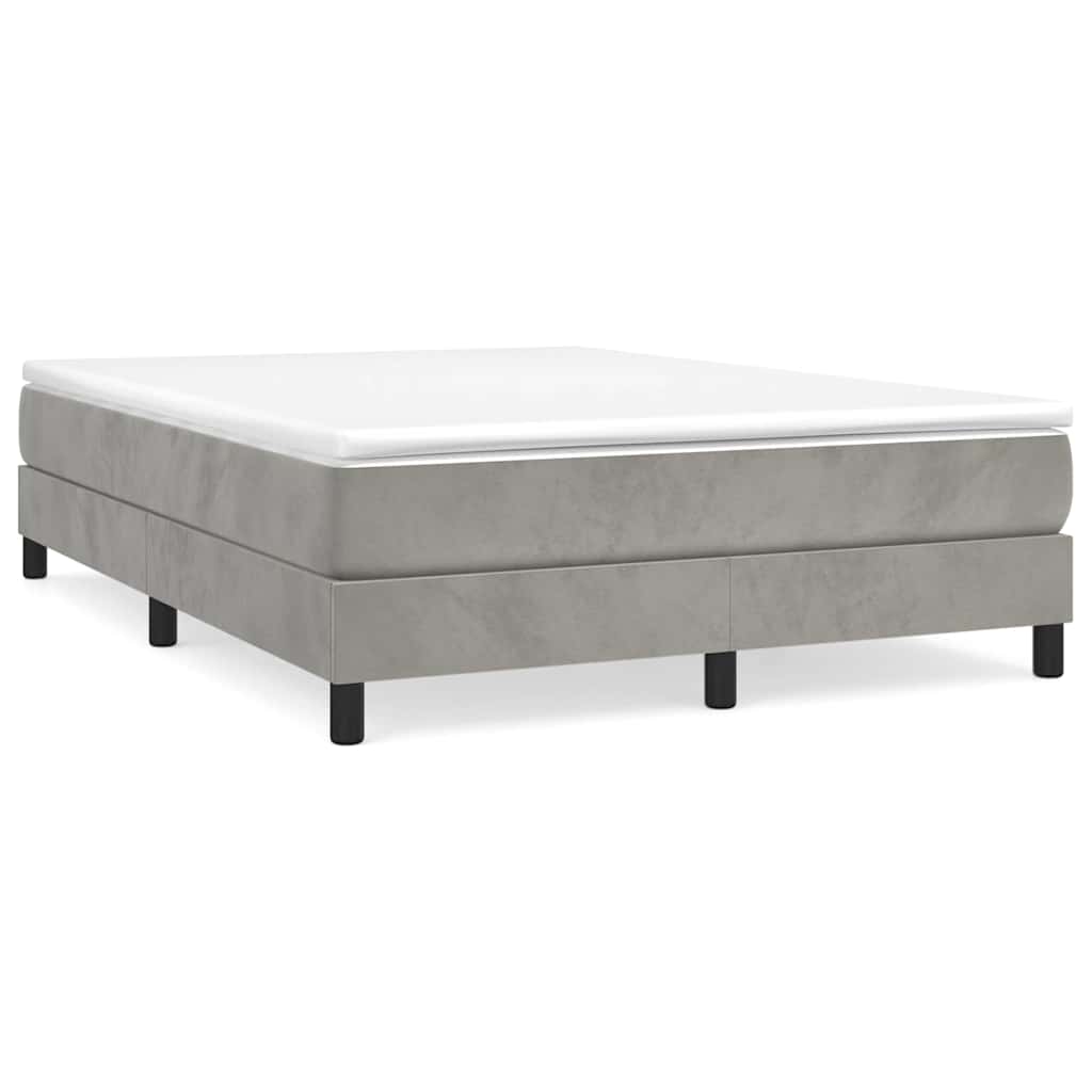 Vidaxl boxspring bed 140x190 cm fluweel lichtgrijs