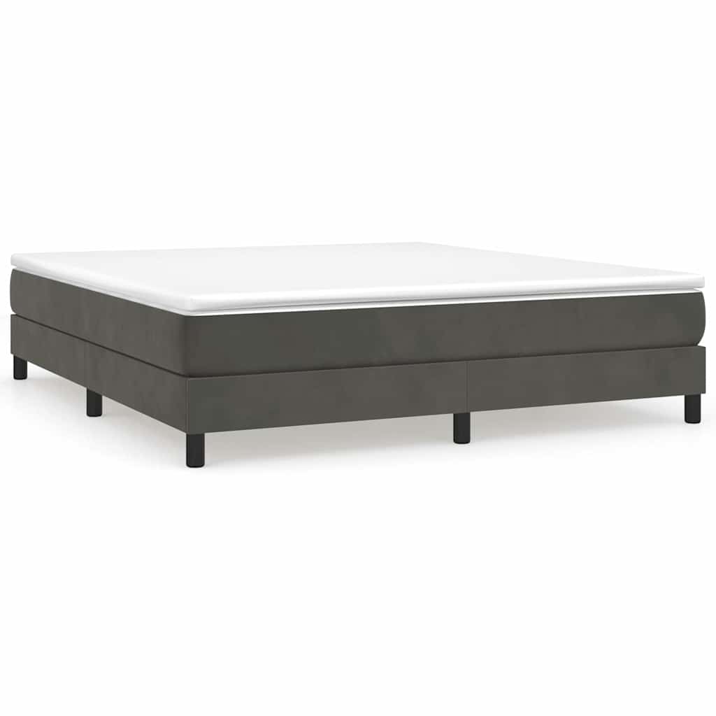 Vidaxl boxspring bed 160x200 cm fluweel donkergrijs