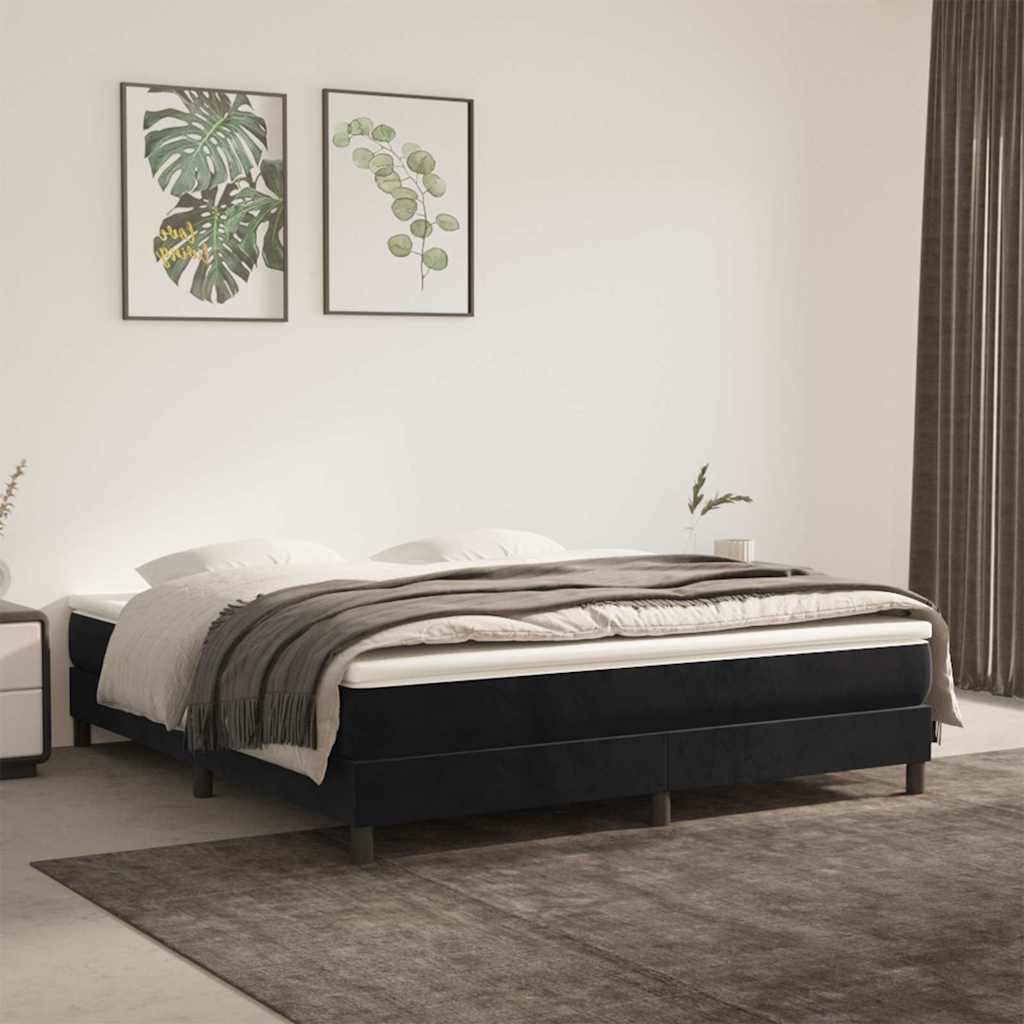 Vidaxl boxspring bed 160x200 cm fluweel zwart