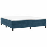 Vidaxl boxspring bed 160x200 cm fluweel donkerblauw