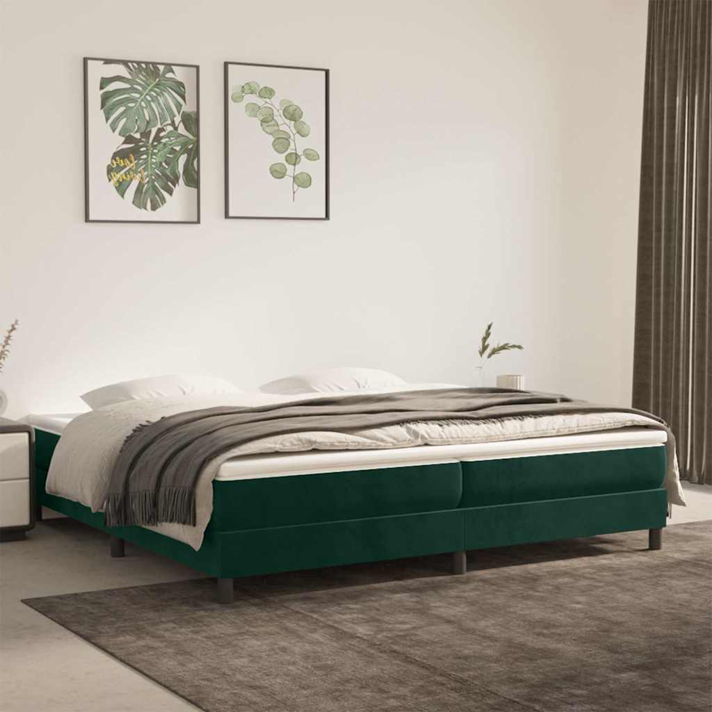 Vidaxl boxspring bed 200x200 cm fluweel donkergroen