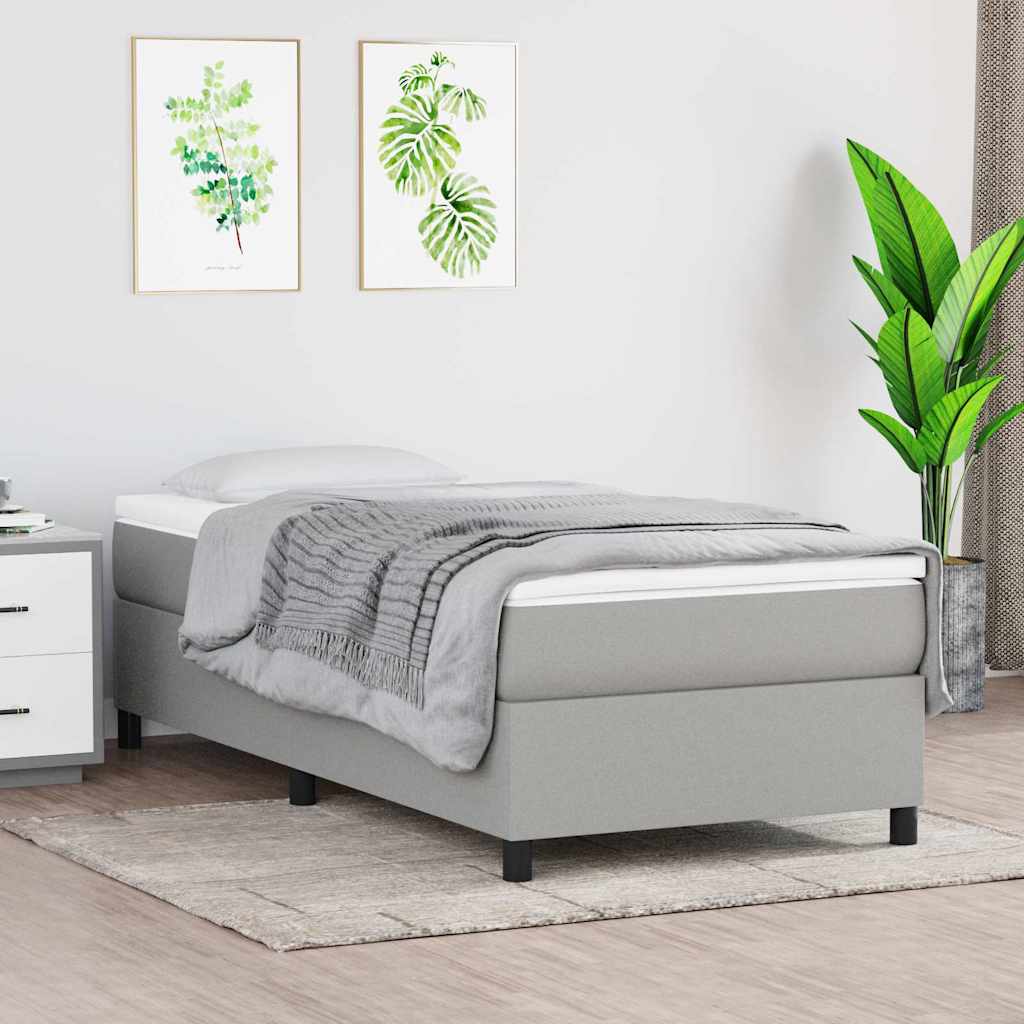 Vidaxl boxspring bed 90x200 cm stof lichtgrijs