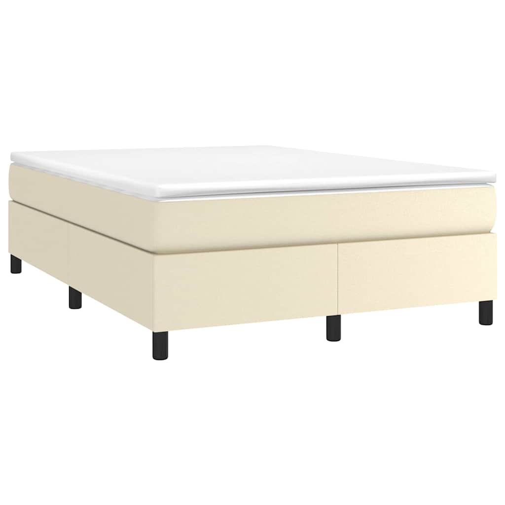 Vidaxl boxspring bed kunstleer crèmekleurig 140x190 cm