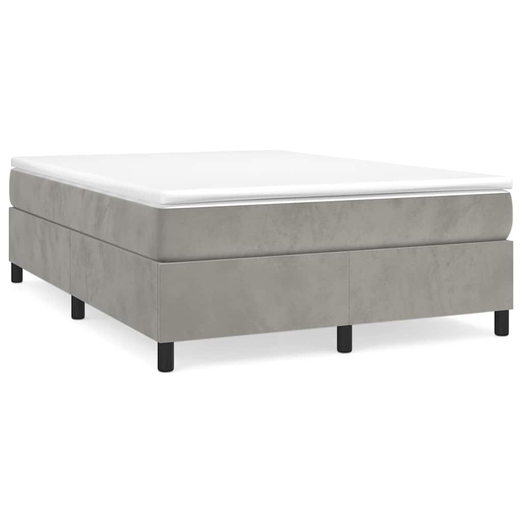 Vidaxl boxspring bed 140x190 cm fluweel lichtgrijs