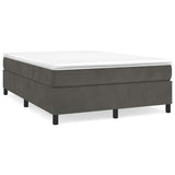 Vidaxl boxspring bed 140x200 cm fluweel donkergrijs