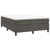 Vidaxl boxspring bed 140x200 cm fluweel donkergrijs