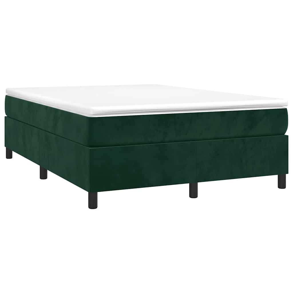Vidaxl boxspring bed 140x200 cm fluweel donkergroen