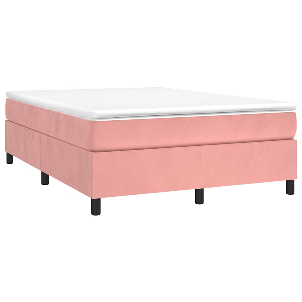 Vidaxl boxspring bed fluweel roze 140x200 cm