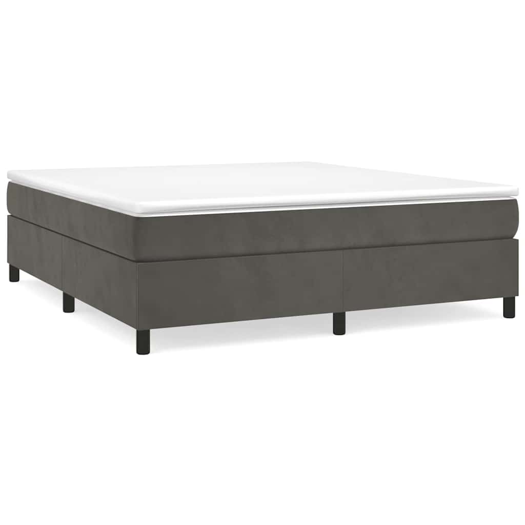 Vidaxl boxspring bed 160x200 cm fluweel donkergrijs
