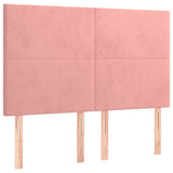 Vidaxl hoofdbord roze 144x5x118 128 cm fluweel