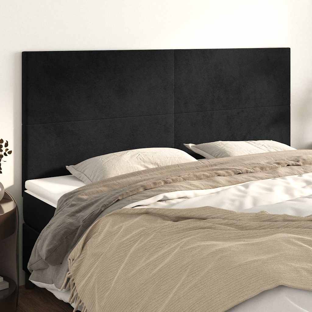 Vidaxl hoofdbord zwart 160x5x118 128 cm fluweel