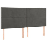Vidaxl hoofdbord donkergrijs 180x5x118 128 cm fluweel