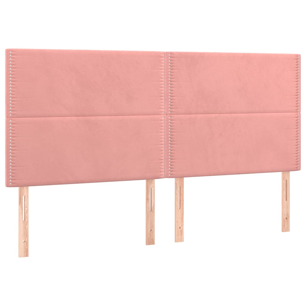 Vidaxl hoofdbord roze 200x5x118 128 cm fluweel