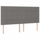 Vidaxl hoofdbord donkergrijs 200x5x118 128 cm stof