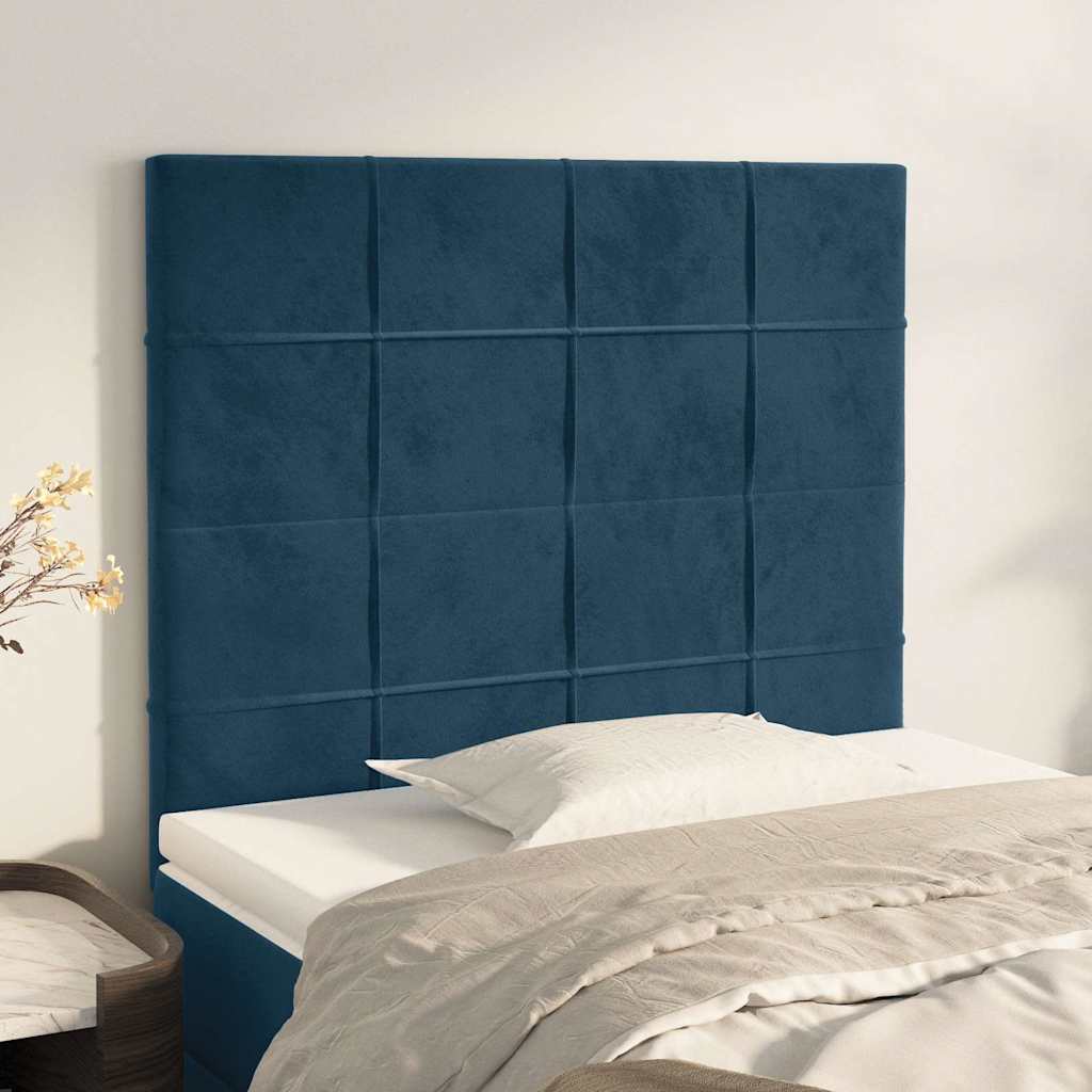 Vidaxl hoofdbord donkerblauw 100x5x118 128 cm fluweel