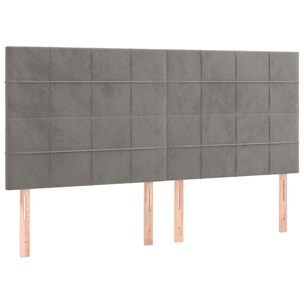Vidaxl hoofdbord lichtgrijs 200x5x118 128 cm fluweel