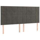 Vidaxl hoofdbord donkergrijs 200x5x118 128 cm fluweel