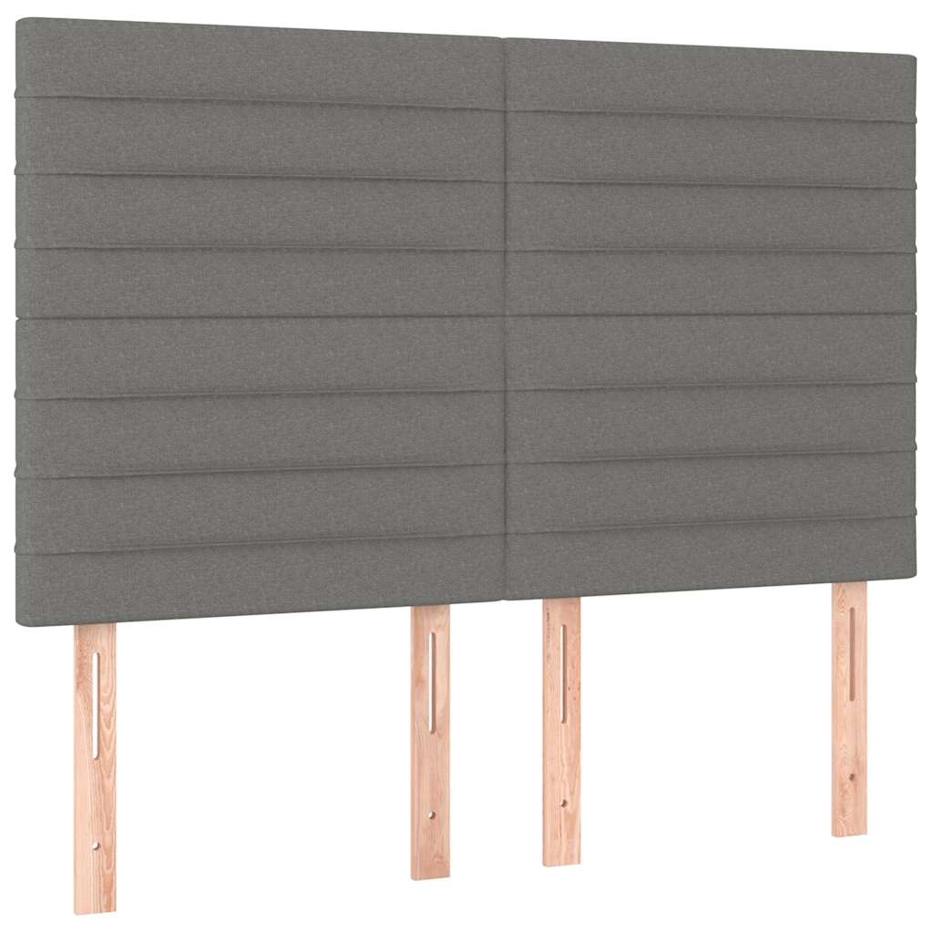 Vidaxl hoofdbord donkergrijs 144x5x118 128 cm stof