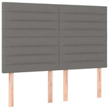 Vidaxl hoofdbord donkergrijs 144x5x118 128 cm stof