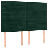 Vidaxl hoofdbord donkergroen 144x5x118 128 cm fluweel