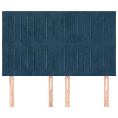Vidaxl hoofdbord donkerblauw 144x5x118 128 cm fluweel