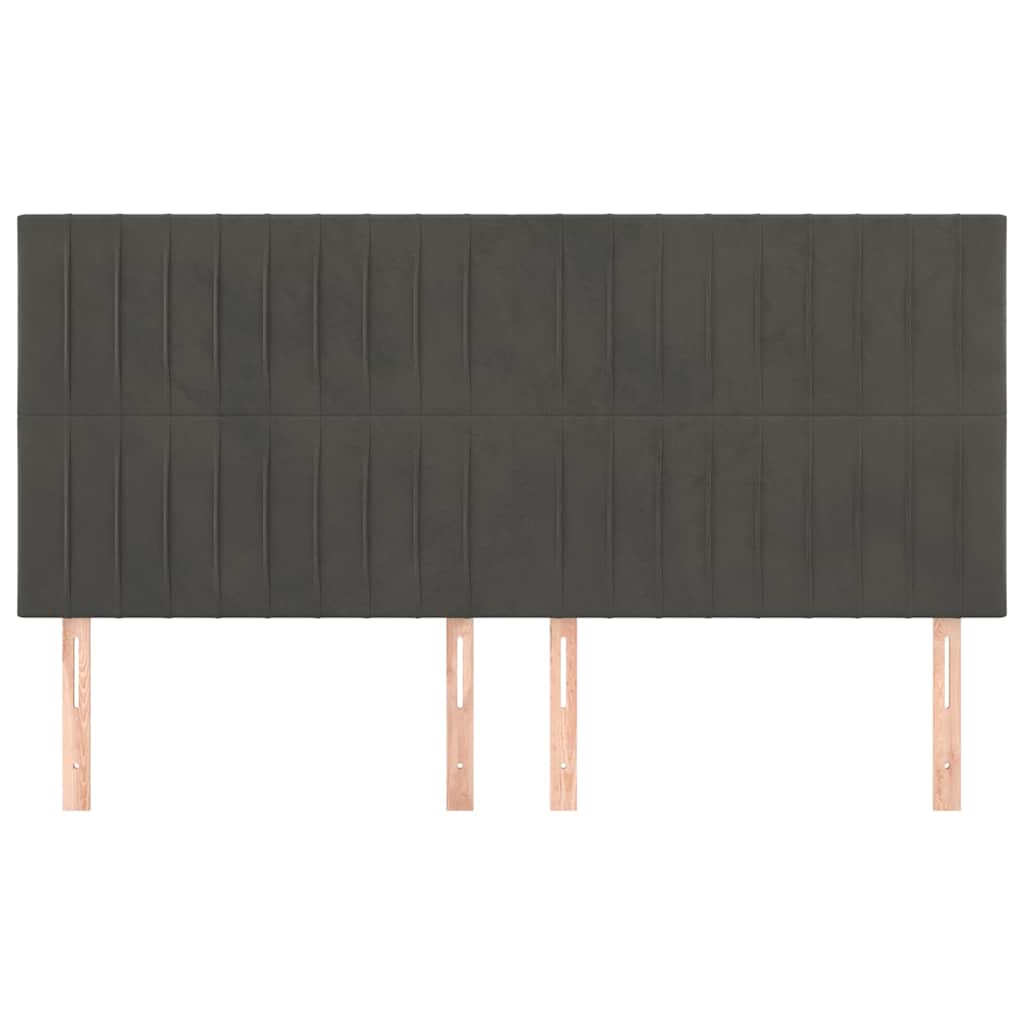 Vidaxl hoofdbord donkergrijs 160x5x118 128 cm fluweel