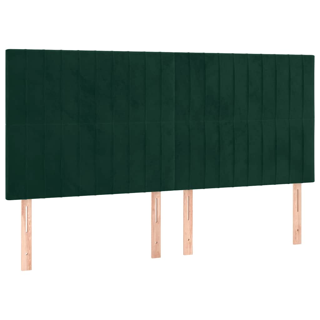 Vidaxl hoofdbord donkergroen 160x5x118 128 cm fluweel